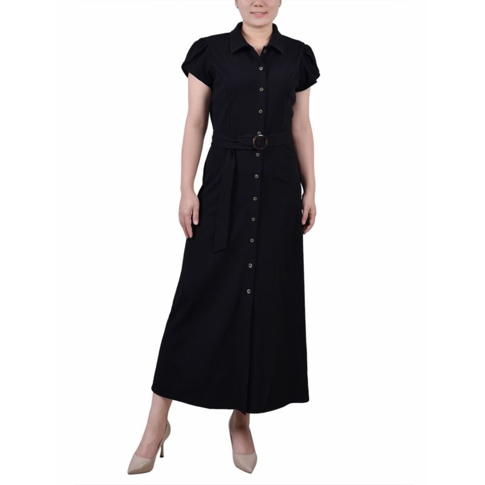 NY Collection Petite Midi Petal Sleeve Dress